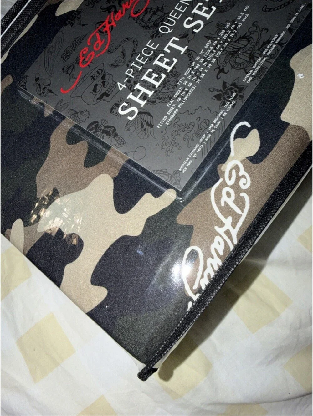 Exclusive !! ED HARDY Camouflage 4PC SHEET SET QUEEN